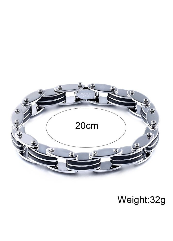 Наручный браслет из нержавеющей стали «Hard Line» со вставками из каучука China (367623332)