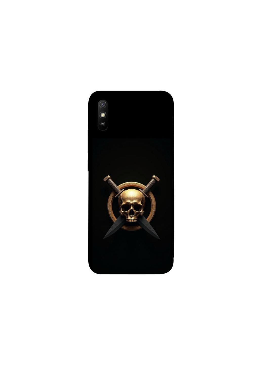 Чехол на Xiaomi Redmi 9A Golden Skull Frontalka (354196907)