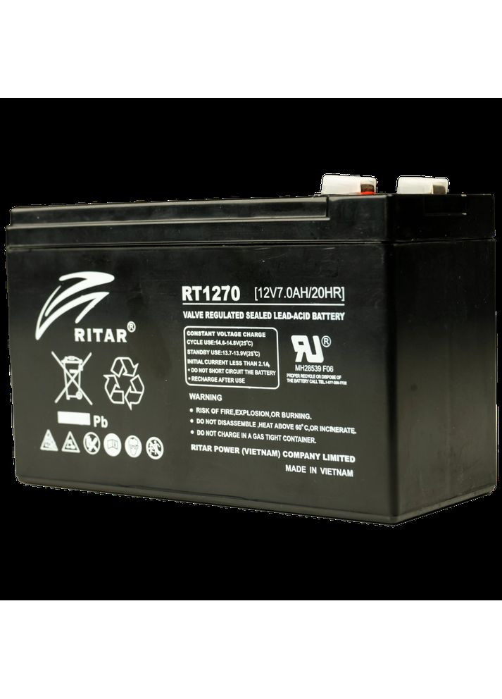 Свинцово-кислотная аккумуляторная батарея RT1270 7А•ч 12В Ritar (372817093)