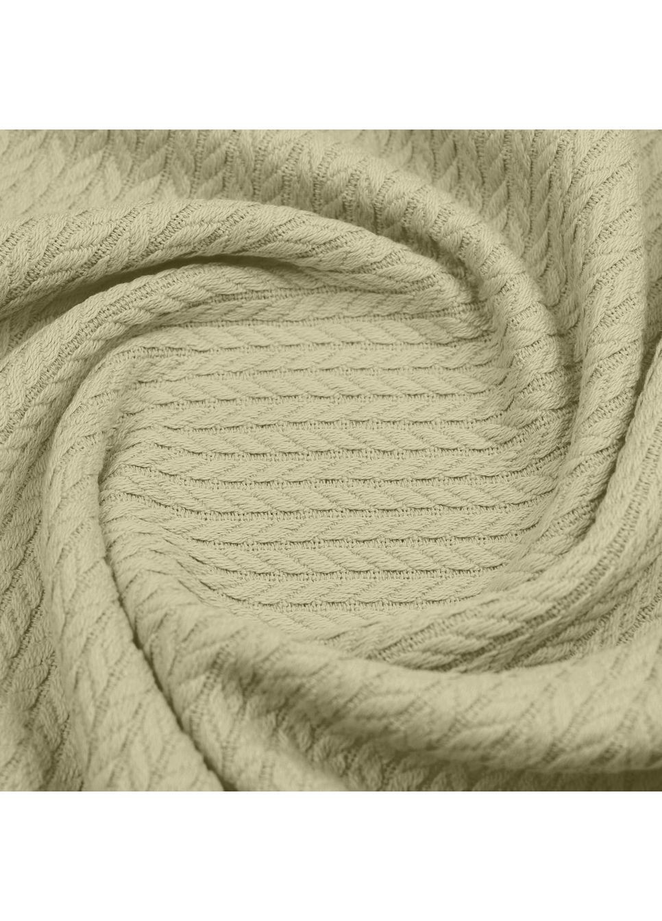 Плед-покривало косичка 200х220 см Olive Knitted Braid Оливковий Cosas (369668521)
