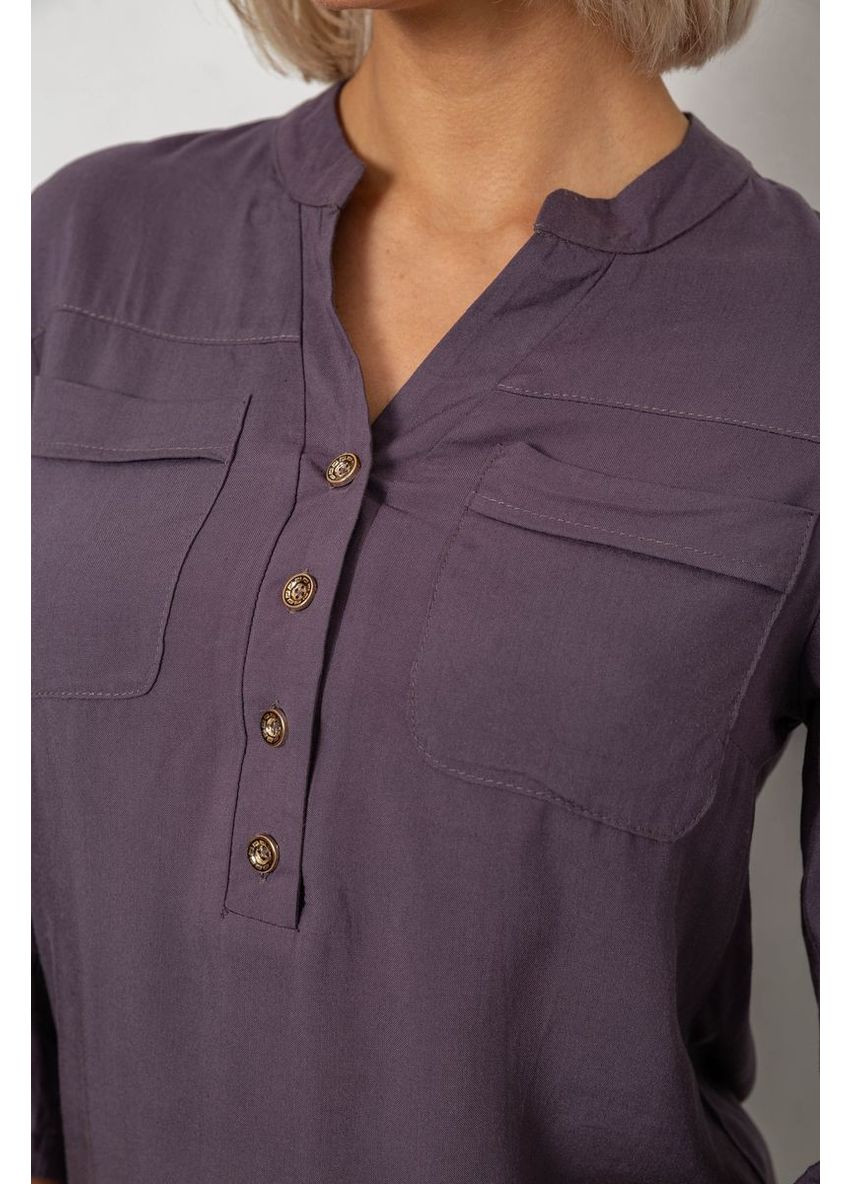 Серая блуза однотонная,, 230r97-2 Ager