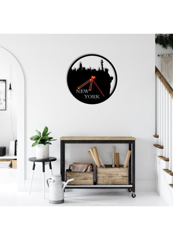 Настінний годинник Нью-Йорк Чорний, 40 Poleno (360655971)