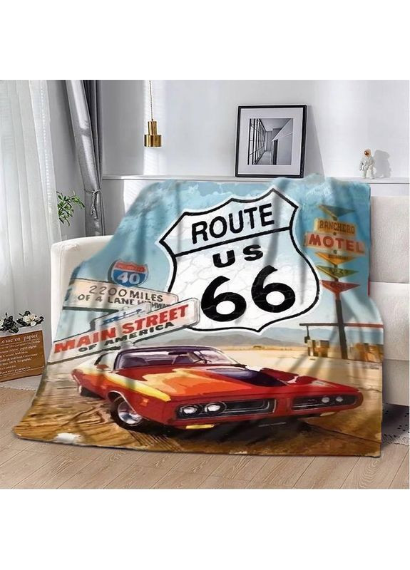 Плед Трасса 66 качественное покрывало с 3D-изображением размер 135х160. Україна ТД (369660489)