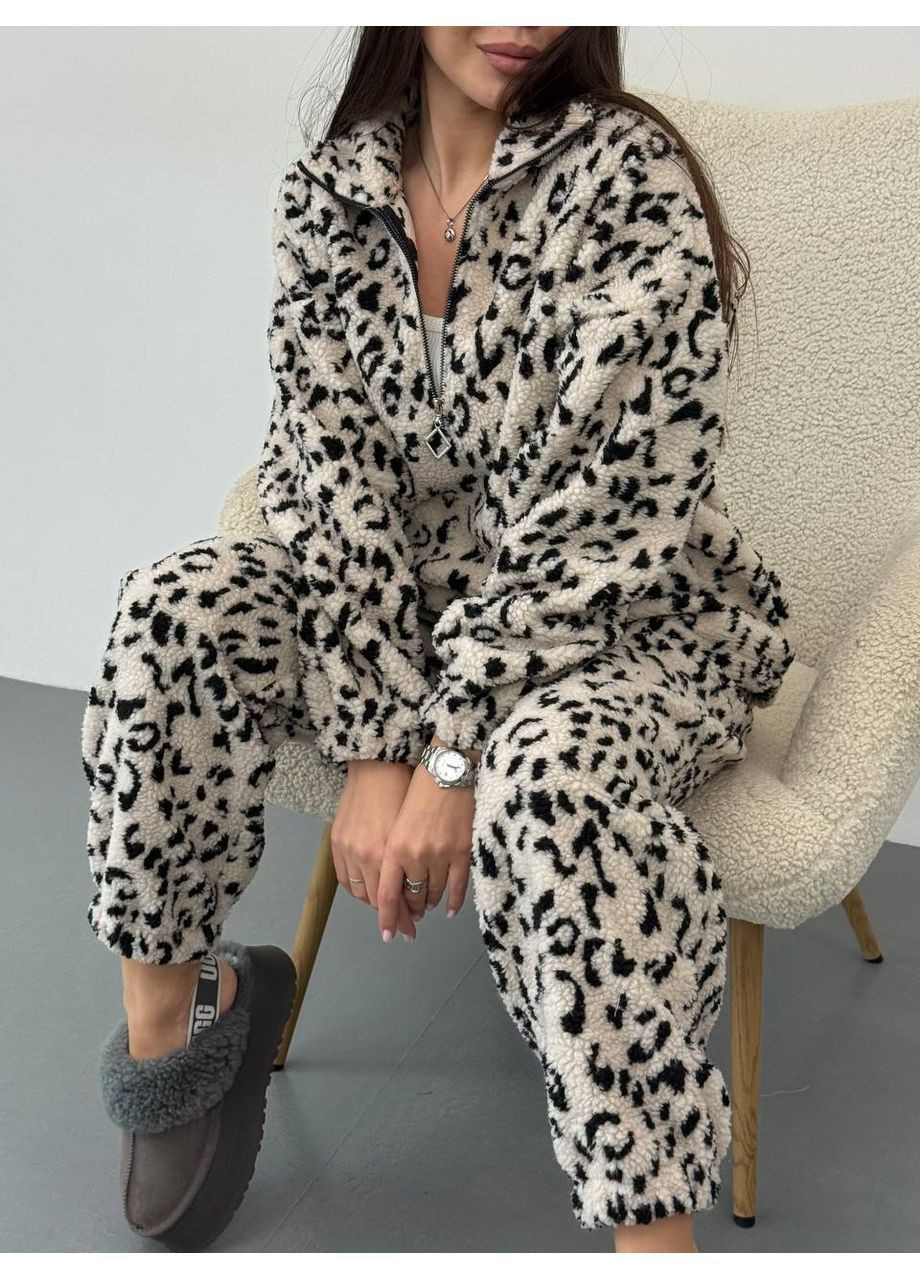 Женский зимний спортивный костюм без капюшона в принт лео Nositi 1911-13-550 (371641107)