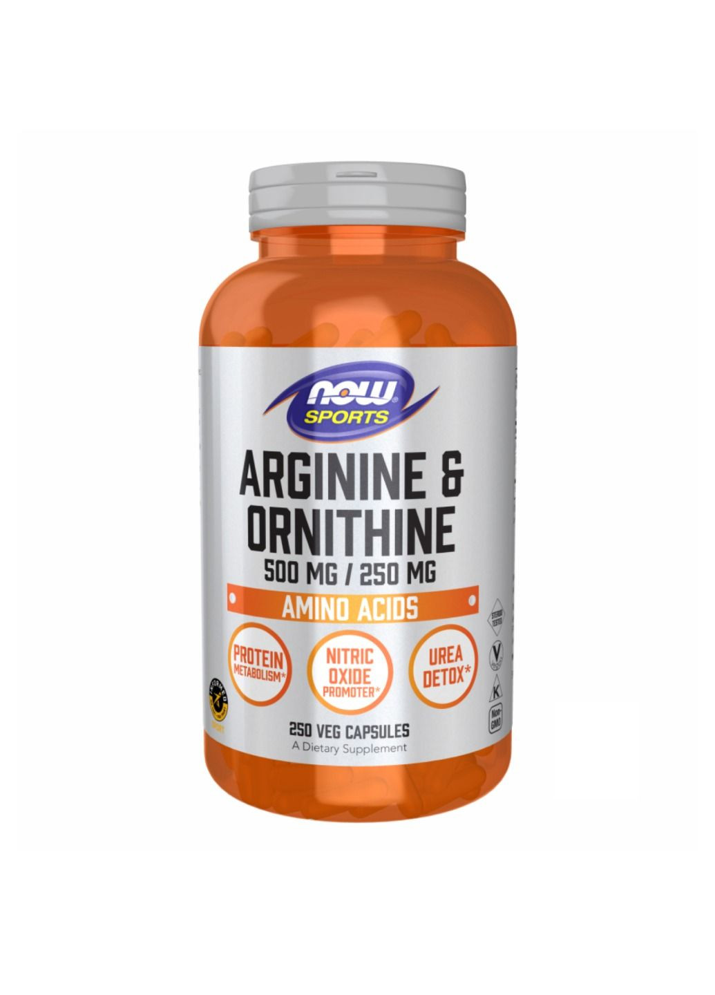 Комплекс амінокислот Arginine/Ornithine - 250 vcaps Now Foods (285787816)