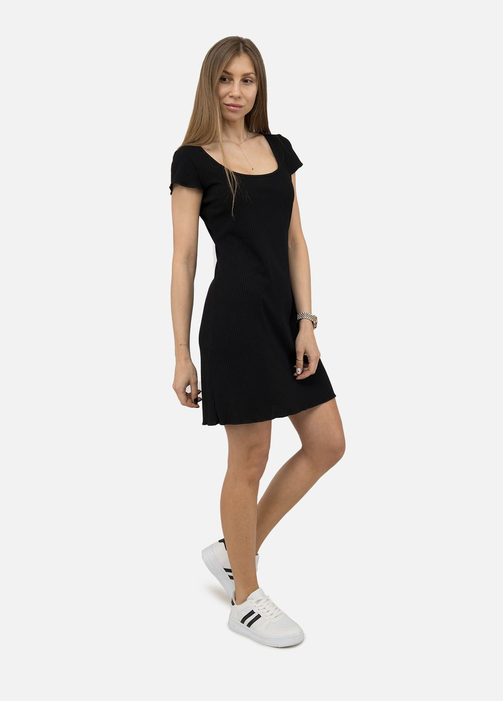 Чорна жіноча сукня колір чорний цб-00250375 Yuki