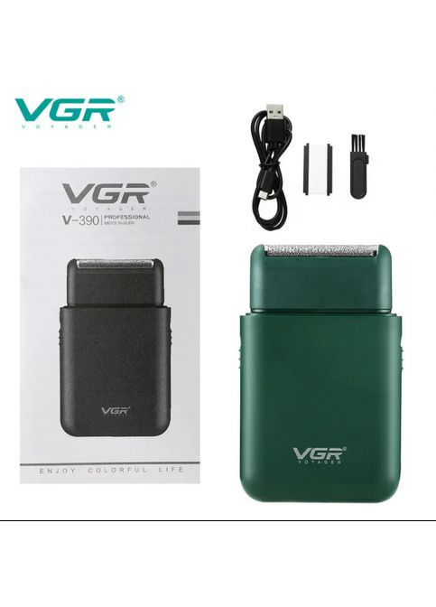 Электробритва беспроводная VGR V-390 с встроенным выдвижным триммером шейвер 5 Вт Зелёный No Brand (323486614)