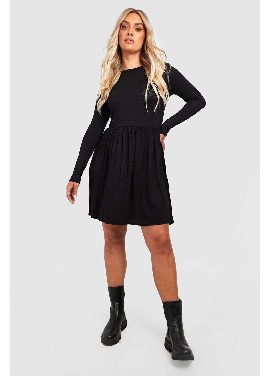 Чорна повсякденний сукня Boohoo однотонна