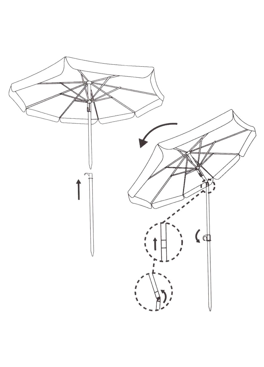 Пляжный зонт 180 см с регулируемой высотой и наклоном Springos bu0019 (275653551)