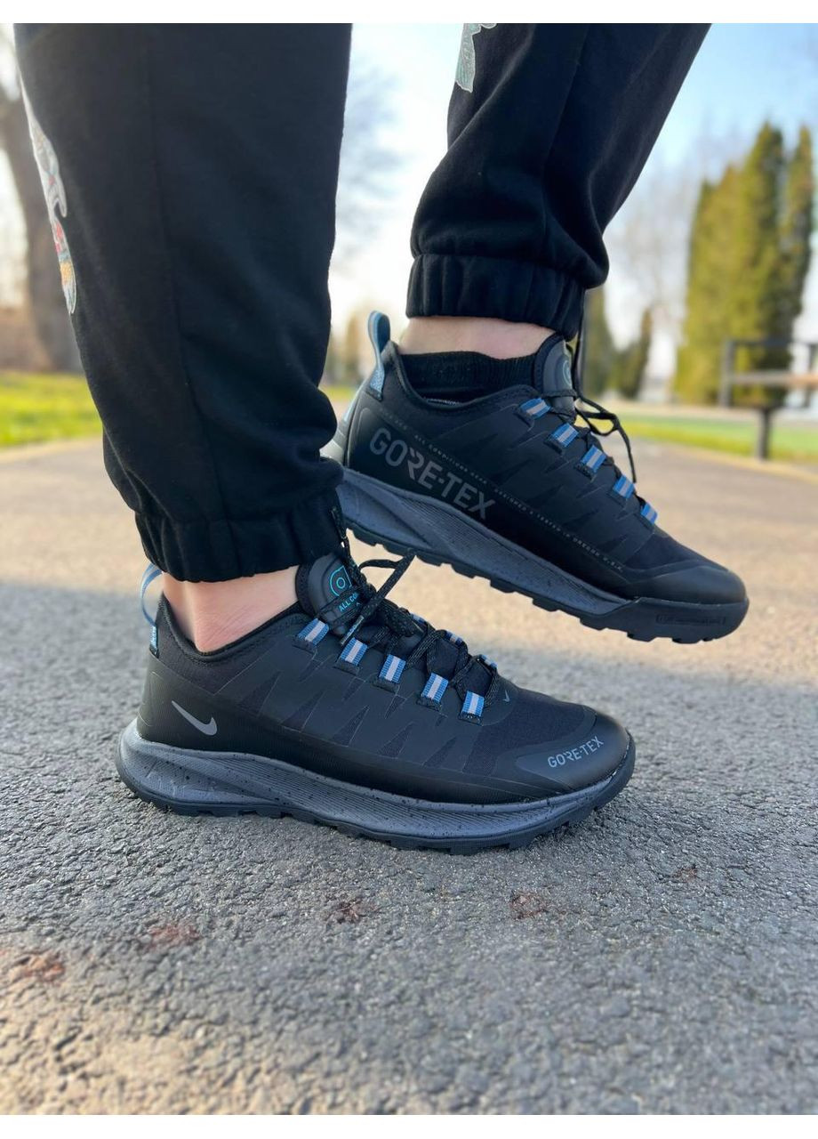 Черные демисезонные кроссовки мужские nike acg air nasu gore-tex black / blue найк асж аир зум No Brand