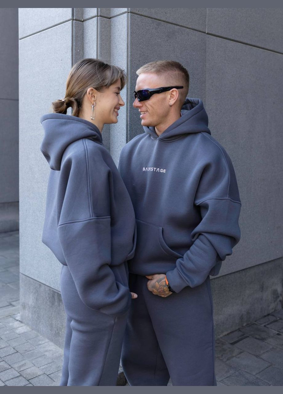 Графитовый демисезонный утепленный костюм брючный Garna