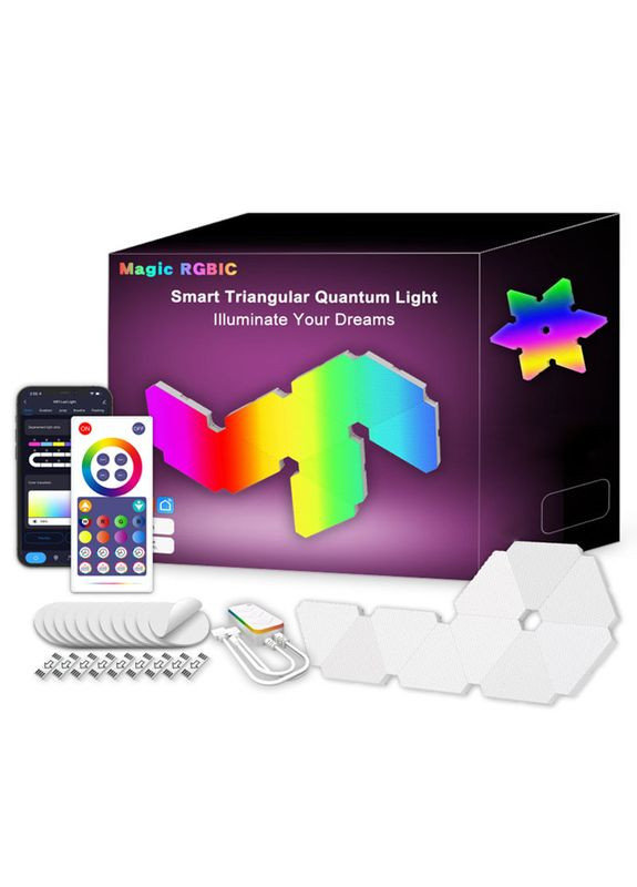 Настенный светильник Smart Triangular Quantum Light SAL-012B Bluetooth USB interface with app 10pcs Epik (369668293)