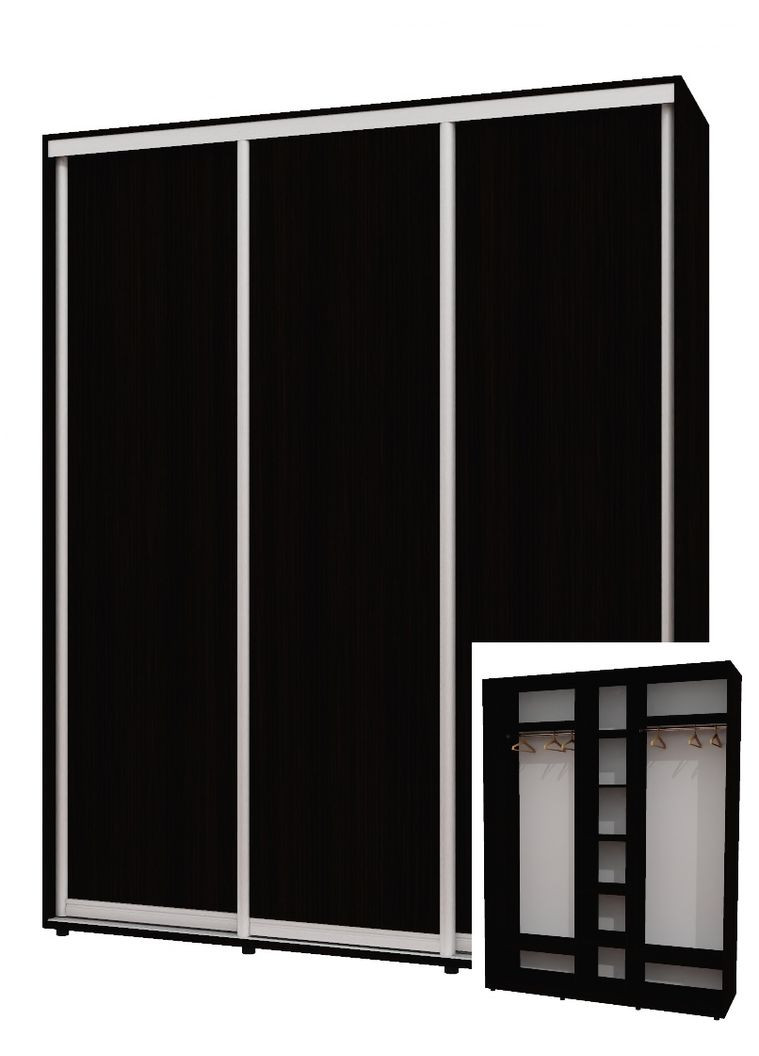 Шкаф-купе трехдверный 200*60*250 см Венге магия 3 двери ДСП ШК-04 Алекса (360443423)