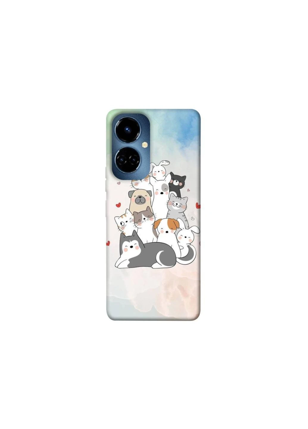 Чохол на TECNO Camon 19 Pro Funny Pets ver.2 Frontalka (379677819)