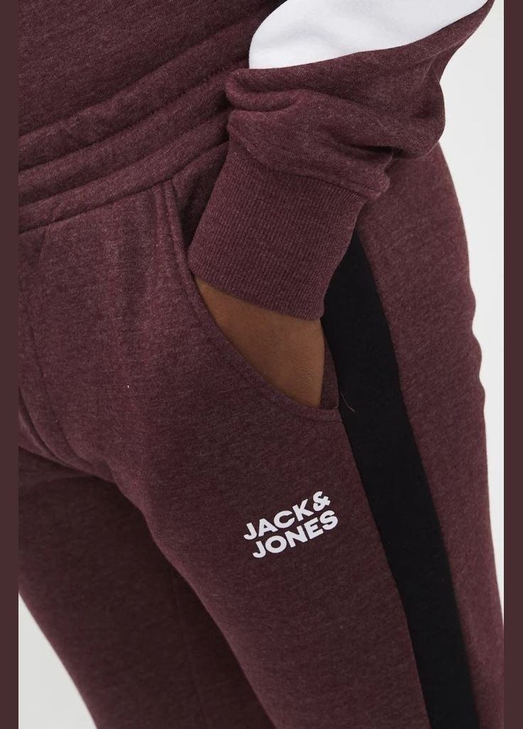 Бордовые спортивные демисезонные джоггеры брюки JACK&JONES