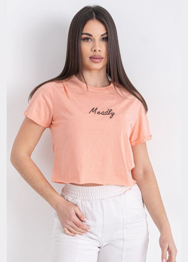 Персикова літня футболка жіноча персикового кольору Let's Shop