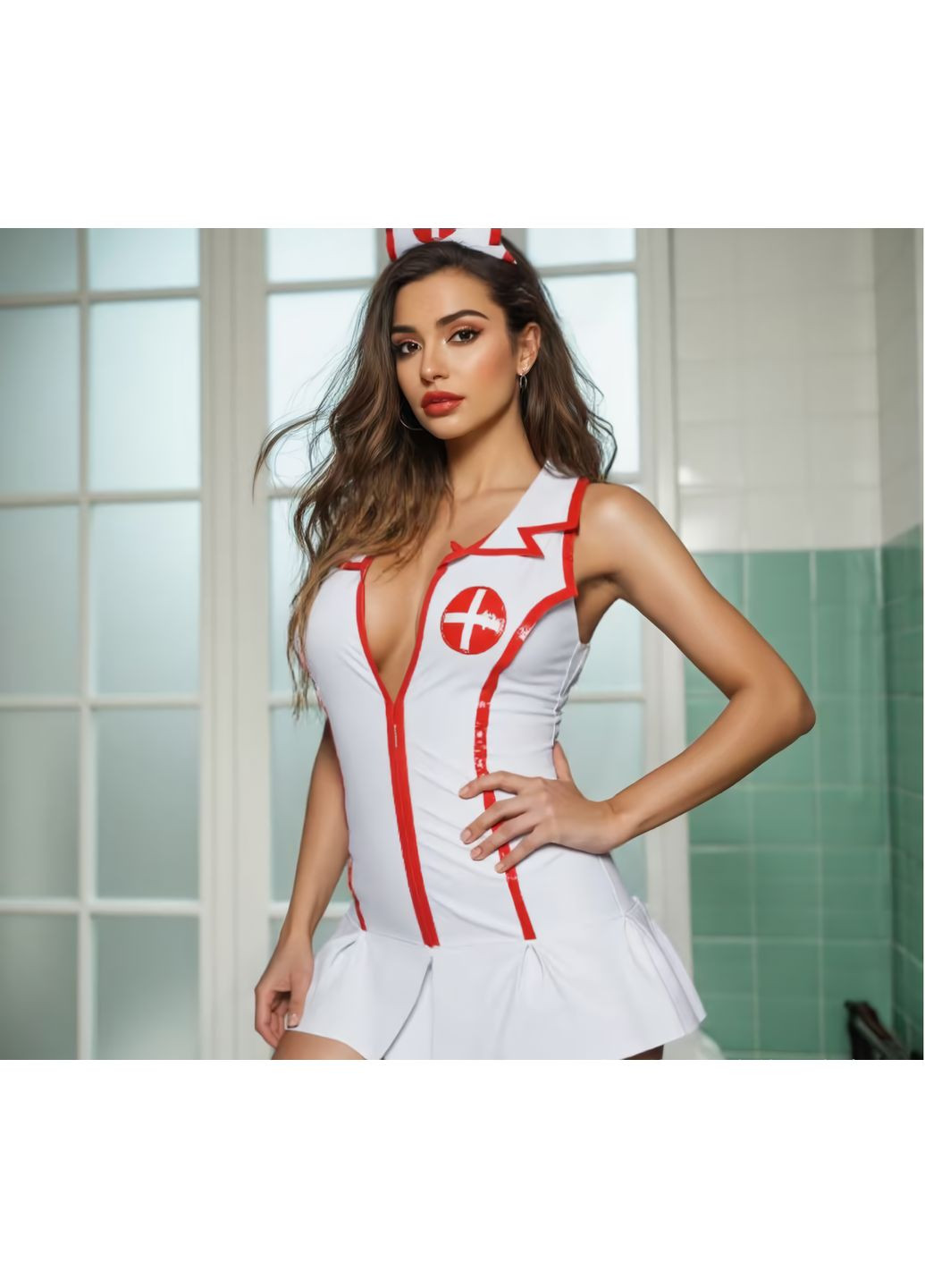 Білий демісезонний сексуальний ігровий костюм "медсестра" s-м No Brand