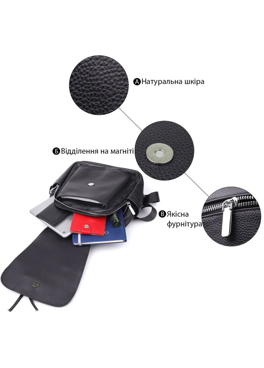 Классический женский рюкзак из натуральной кожи 23061 Черный Vintage (357437630)