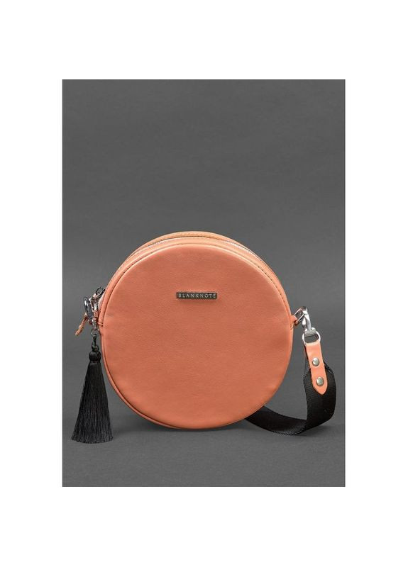 Круглая кожаная сумка женская через плечо Tablet коралловая BlankNote (302008707)