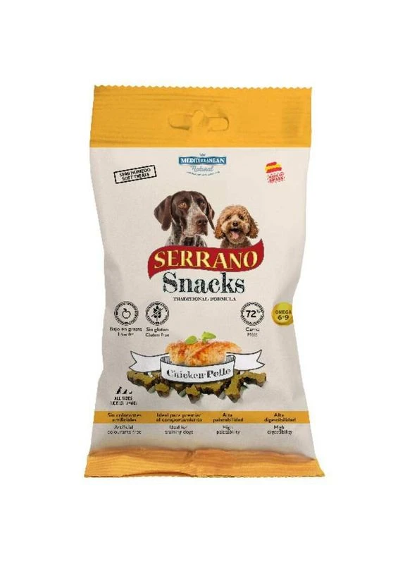 Serrano Snacks Chicken – Натуральні ласощі з куркою для собак - 100 г Mediterranean Natural (380406018)