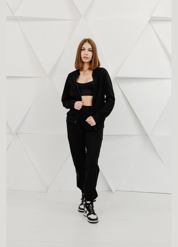 Черная демисезонная бомбер женский hc (h001-8222-057) No Brand