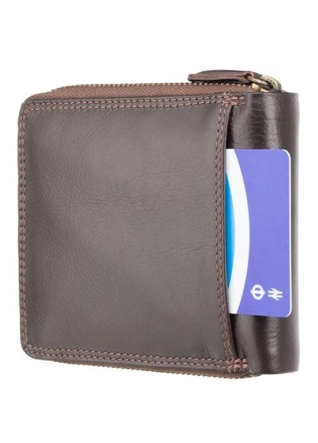 Темно-коричневий маленький гаманець HT14 CHOC Camden c RFID Visconti (303830920)