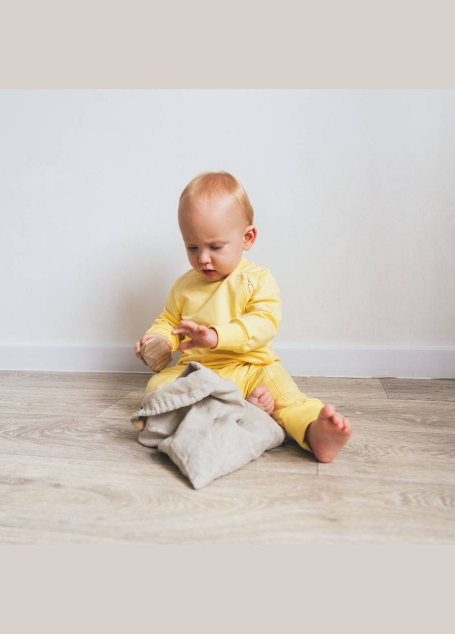 Ромпер детский из двунитки на молнии, цвет светлый лимон, от 6 мес до 2 лет Egoza (350199249)