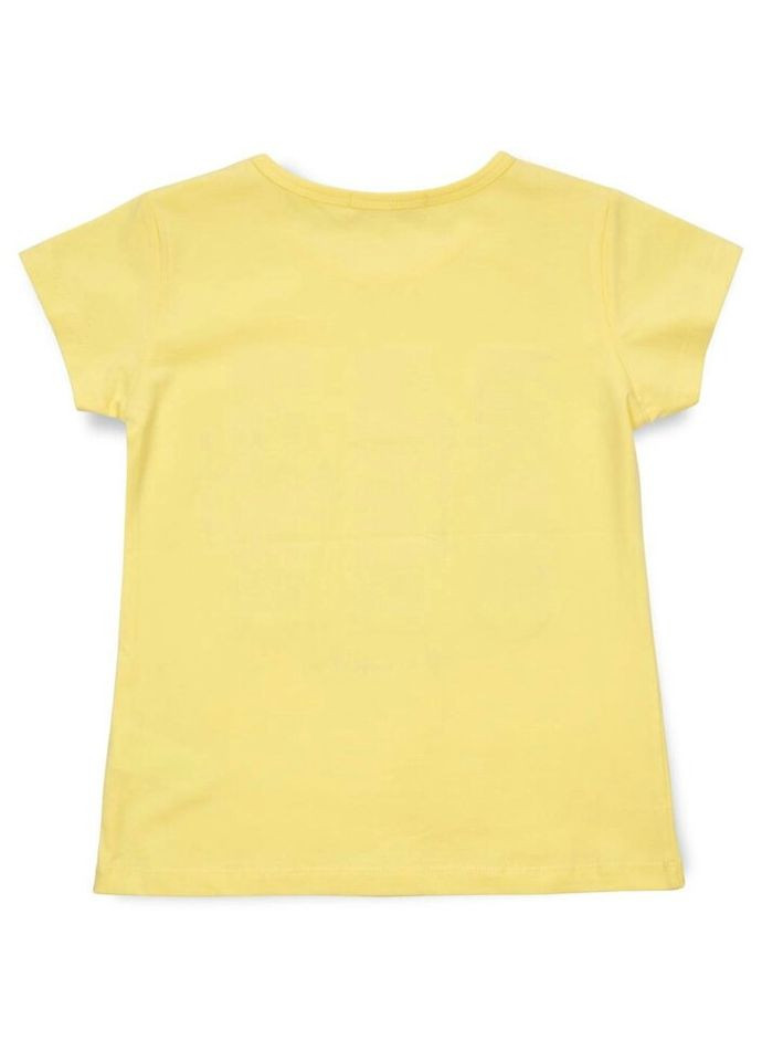 Жовта демісезонна футболка дитяча з паєтками (14299-140g-yellow) Breeze