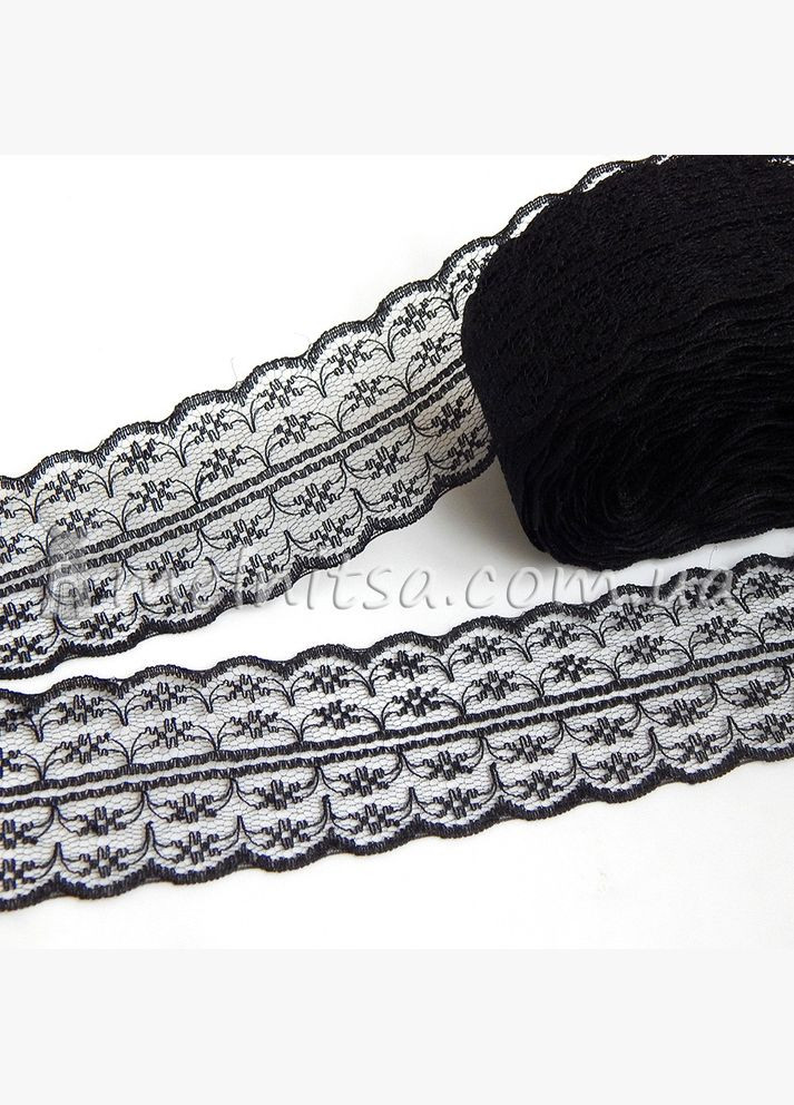 Мереживо синтетичне Анжеліка, 4 см, чорне No Brand (340486168)