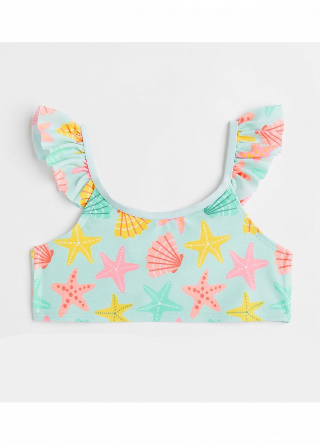 Верхня частина купальника з рюшами для дівчинки 1044746-004 бірюза H&M (295273345)