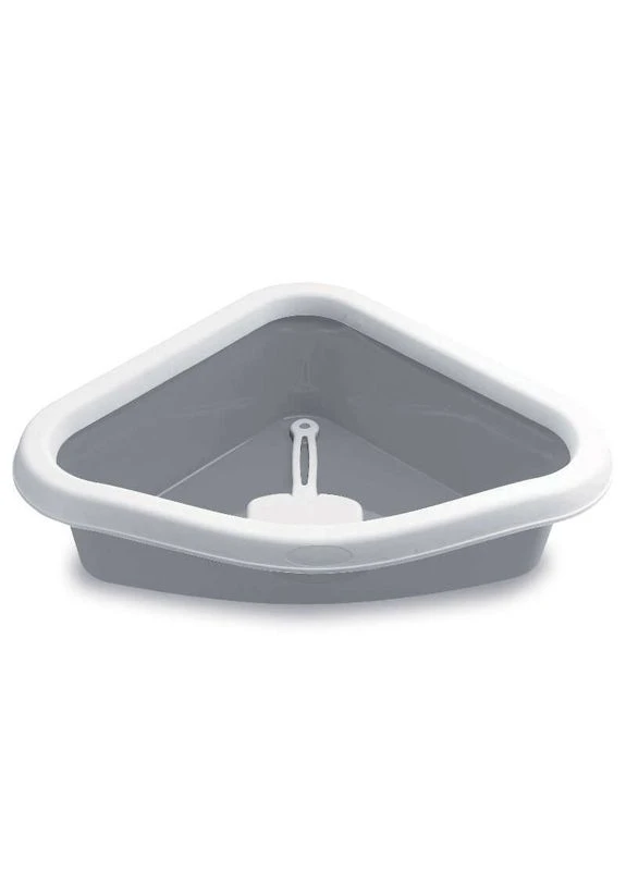 Туалет для котів кутовий, з лопаткою Sprint Corner - 40x56x14 см Stefanplast (327071313)