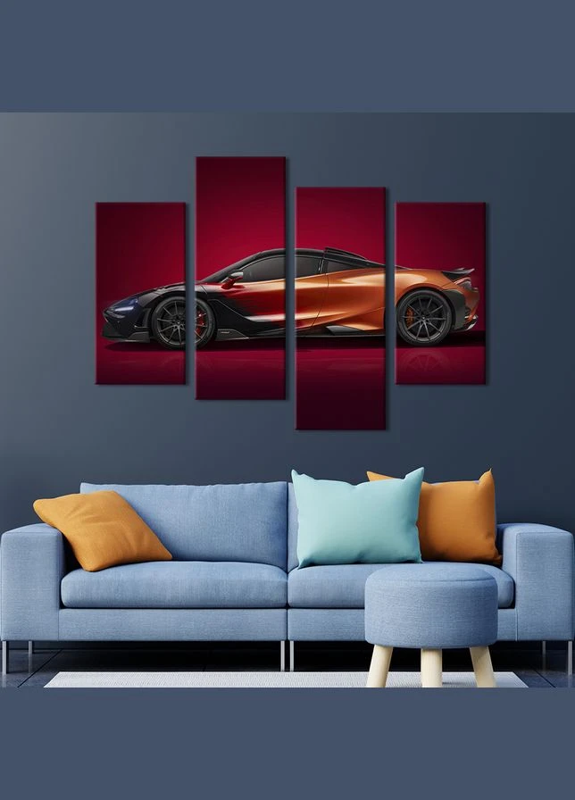 Картина на полотні Авто McLaren 765LT Strata на яскравому тлі 129x90 см (1377-42) KilArt (380016911)