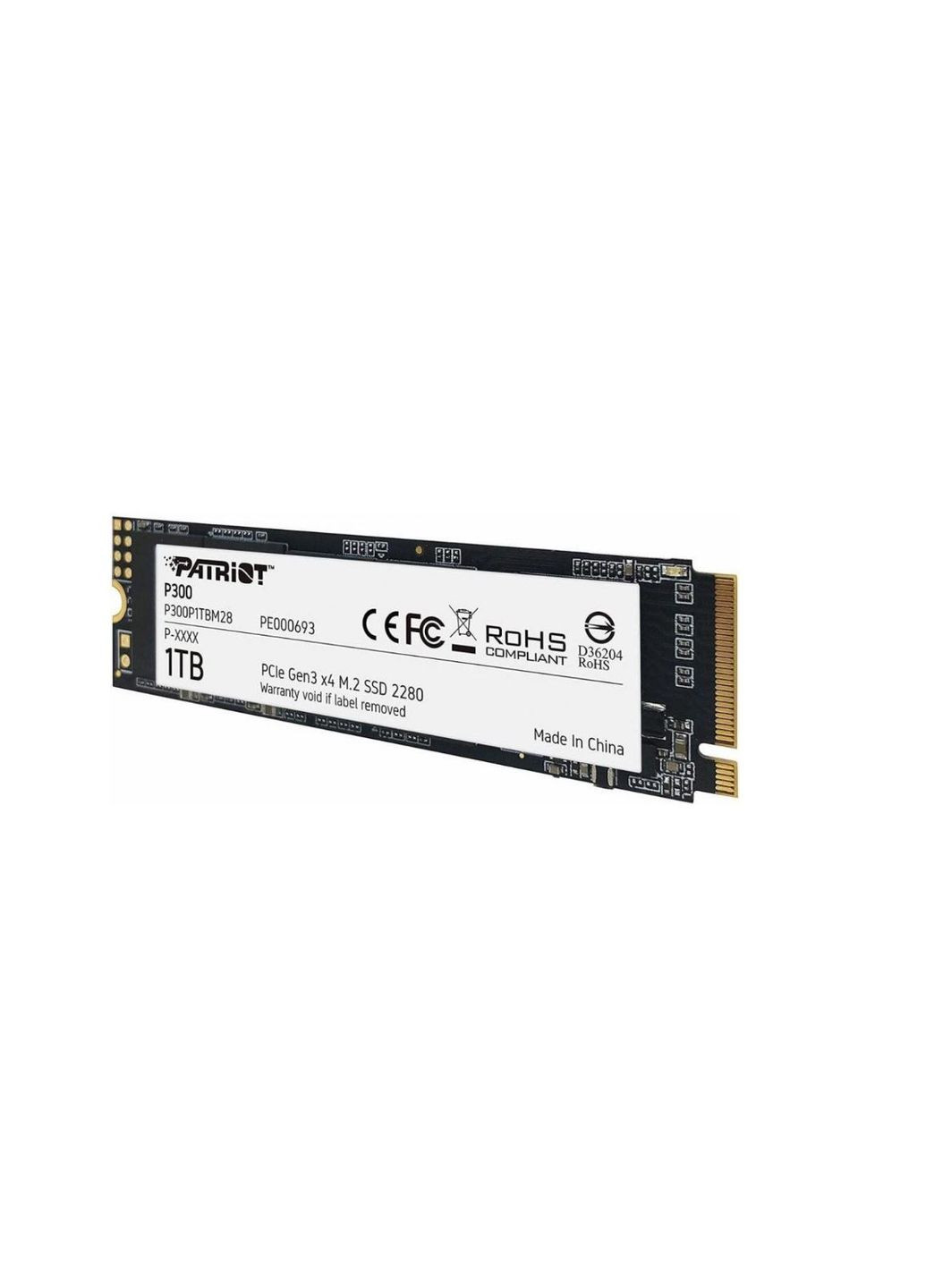 Накопичувач SSD 1TB P300 M.2 2280 PCIe 3.0 x4 NVMe TLC (P300P1TBM28) Patriot (336953735)