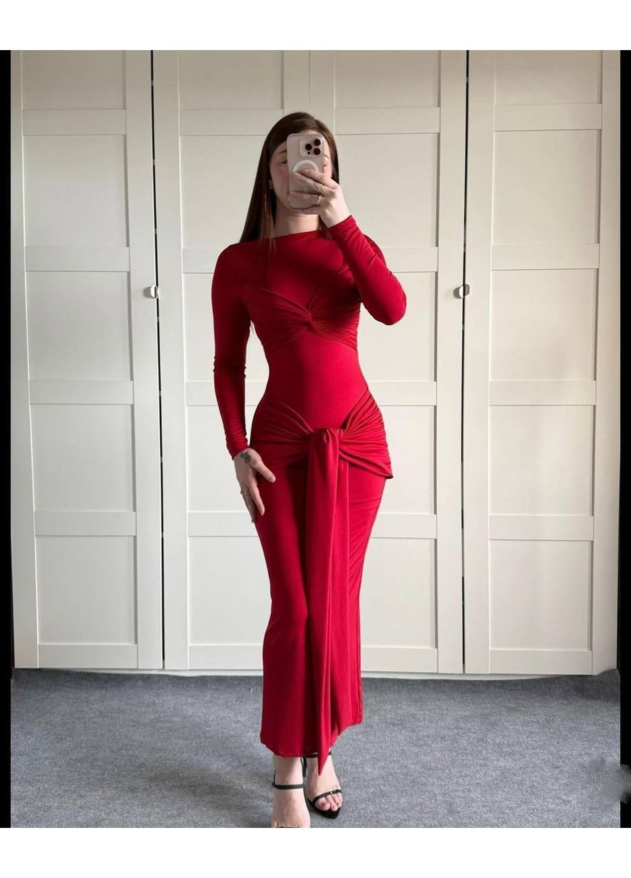 Червона святковий, коктейльна, вечірня жіноча елегантна сукня силуетна Avanti однотонна