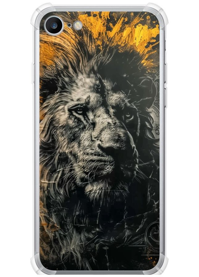 Силіконовий протиударний с посиленими кутами чохол 'Лев у золотих фарбах' для Endorphone Apple iPhone 8 (297660566)