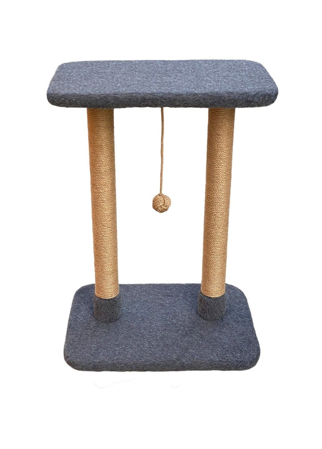 Кігтеточка дряпка для кішок Релакс компакт D-7 см джутовий з помпоном 70х50х35 см CAT IN BOX (366217374)