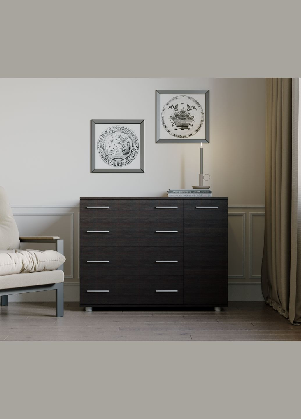 Комод для спальни с 4-мя ящиками К-3 (телескопы) 100х38х73 (EVR-2493) Еверест (361998722)