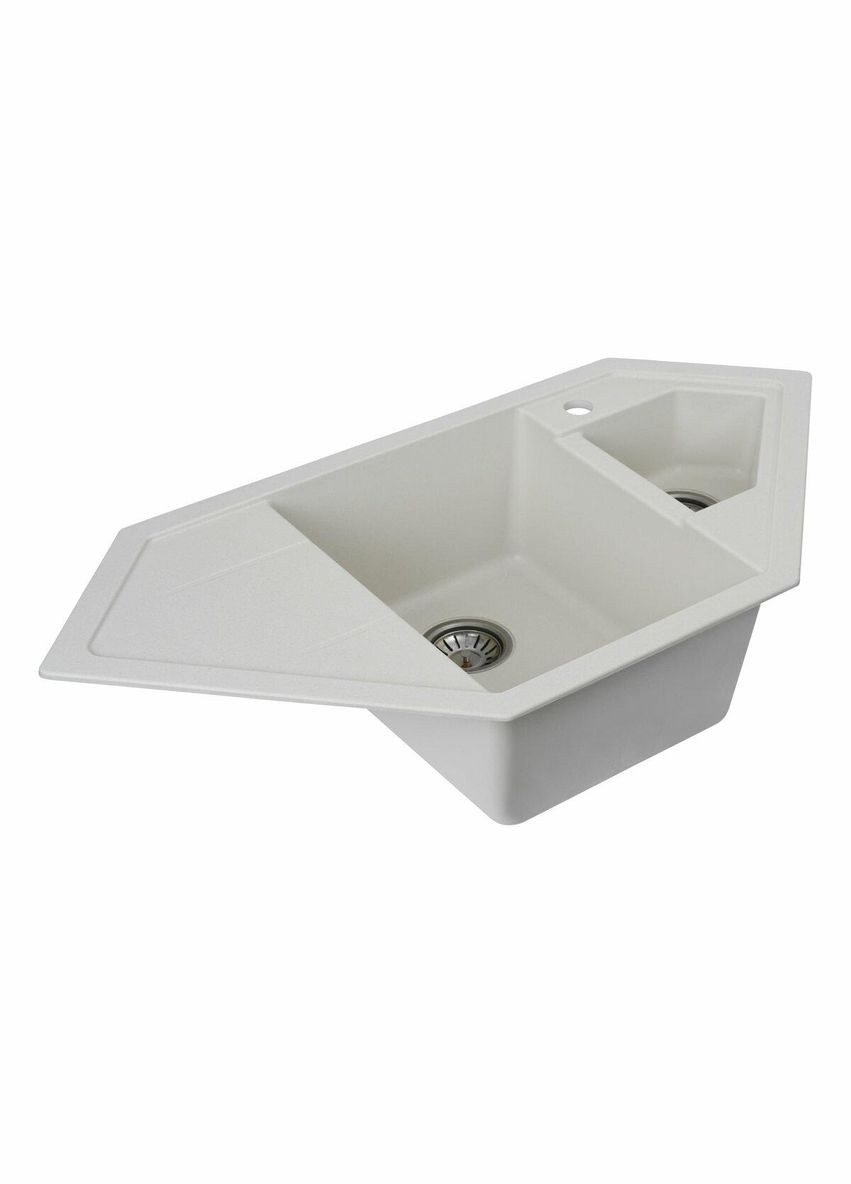 Гранітна мийка для кухні 9950 PANDORA матова Біла Platinum (342071886)