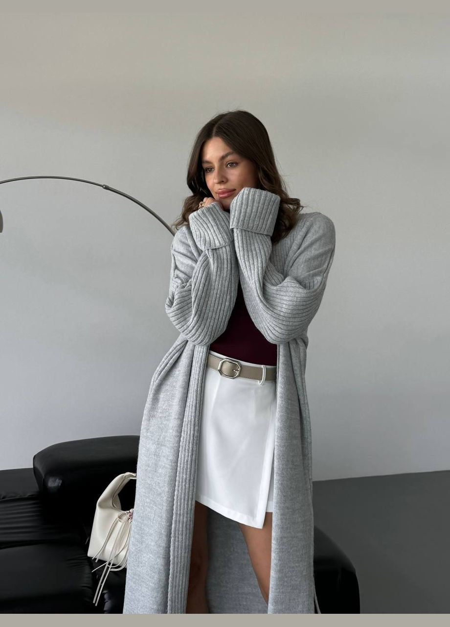 Серый демисезонный кардиган MonCher