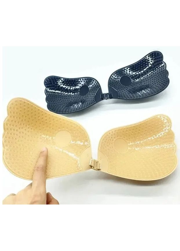 Бежевий балконет бюстгальтер fly bra силіконовий без бритель з ефектом пуш-ап No Brand