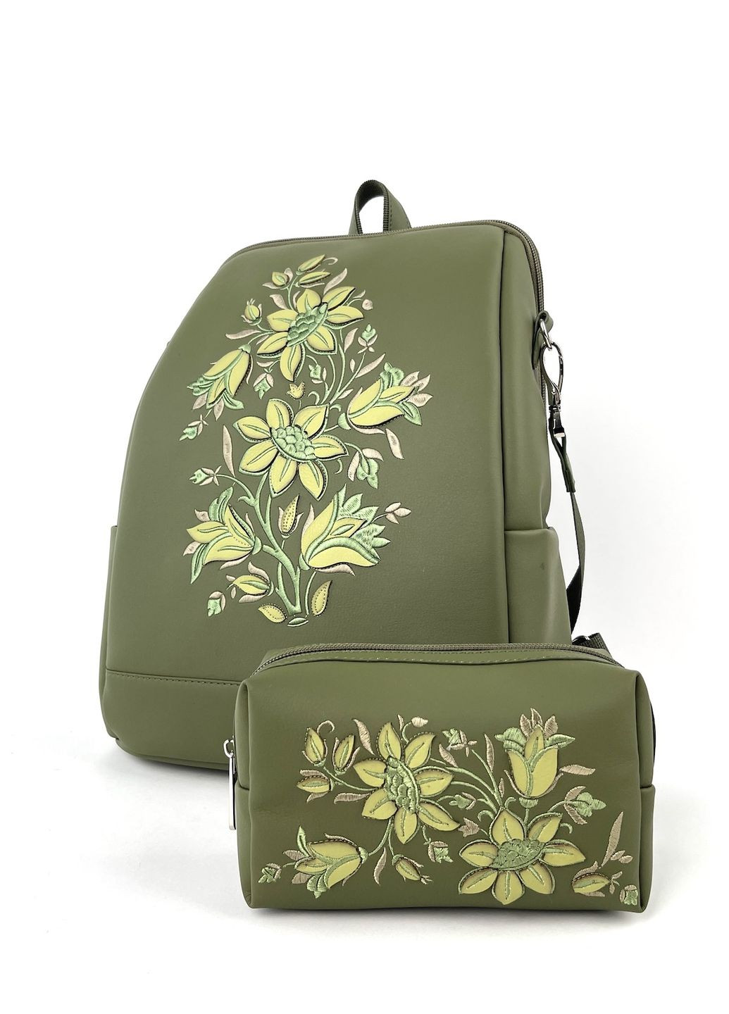 Комплект (рюкзак и косметичка) N23000 оливковый Alba Soboni міський (280930823)
