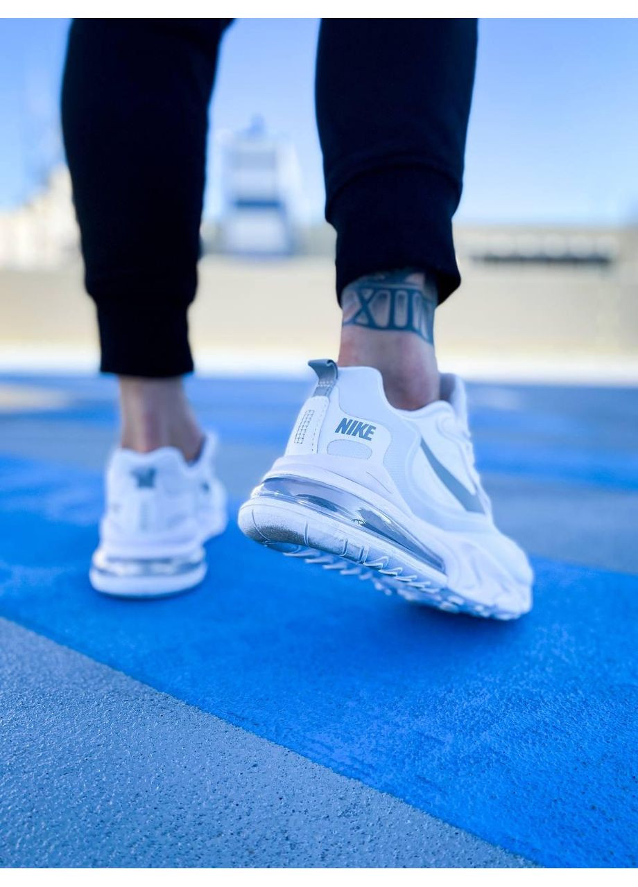 Белые демисезонные кроссовки мужские nike react 270 white reflective найк реакт No Brand