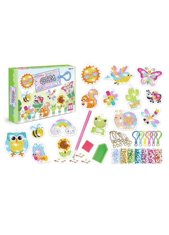 Набір для творчості Алмазна мозаїка "Тварини, комахи, веселка" SK8014 брелок, 15 штук BMW (316272211)