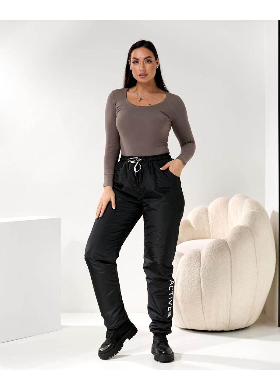 Штани на синтепоні, колір Чорний Fashion (372693165)
