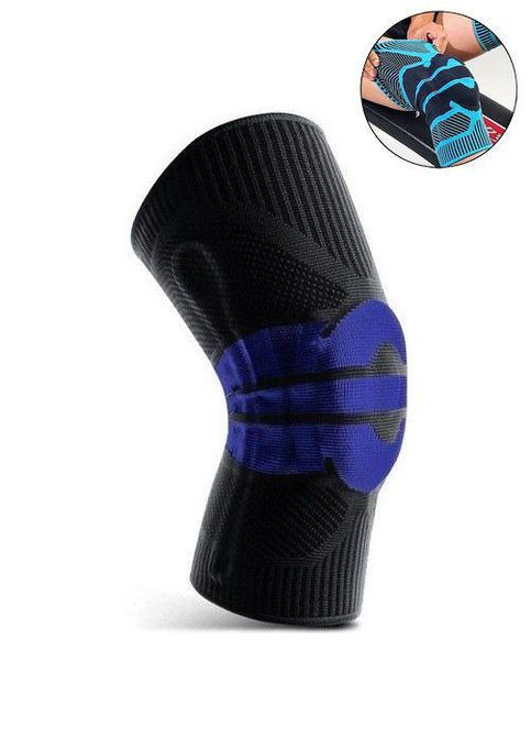 Бандаж на коленный сустав . XXL/44-46см. Полужесткий. Ребра жесткости. Кольцо-Фиксатор. Бело-Синий. Bd AB058 (307288158)