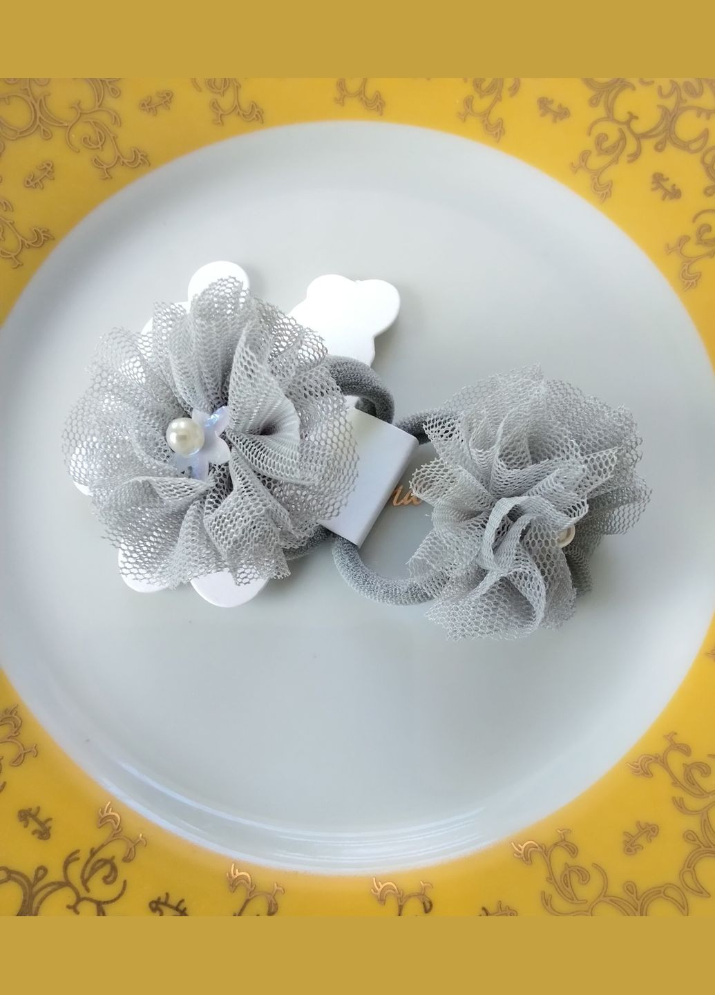 Детские резиночки для волос из фатина, 2 шт. No Brand (342323453)