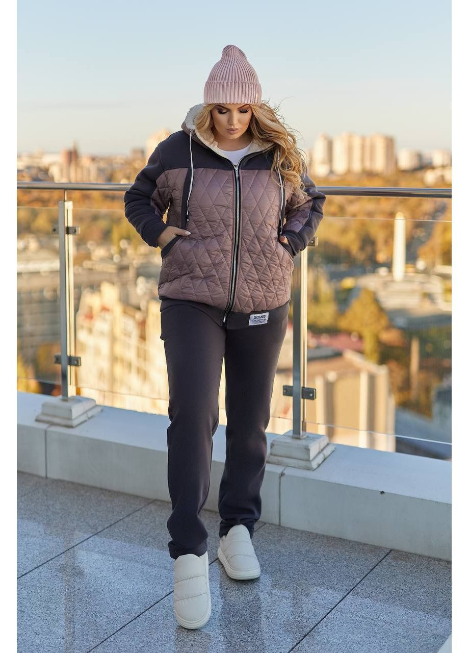 Теплый костюм женский куртка +штаны зима No Brand (366439901)