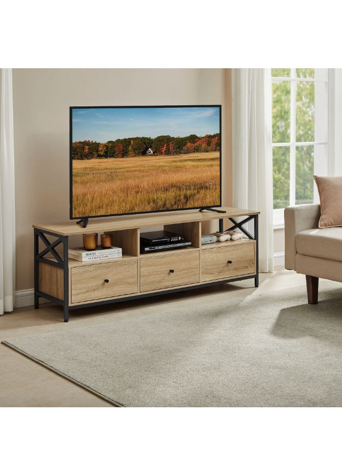 Тумба под телевизор Kamila в стиле Loft с 3 ящиками натуральный Leobert (361952783)