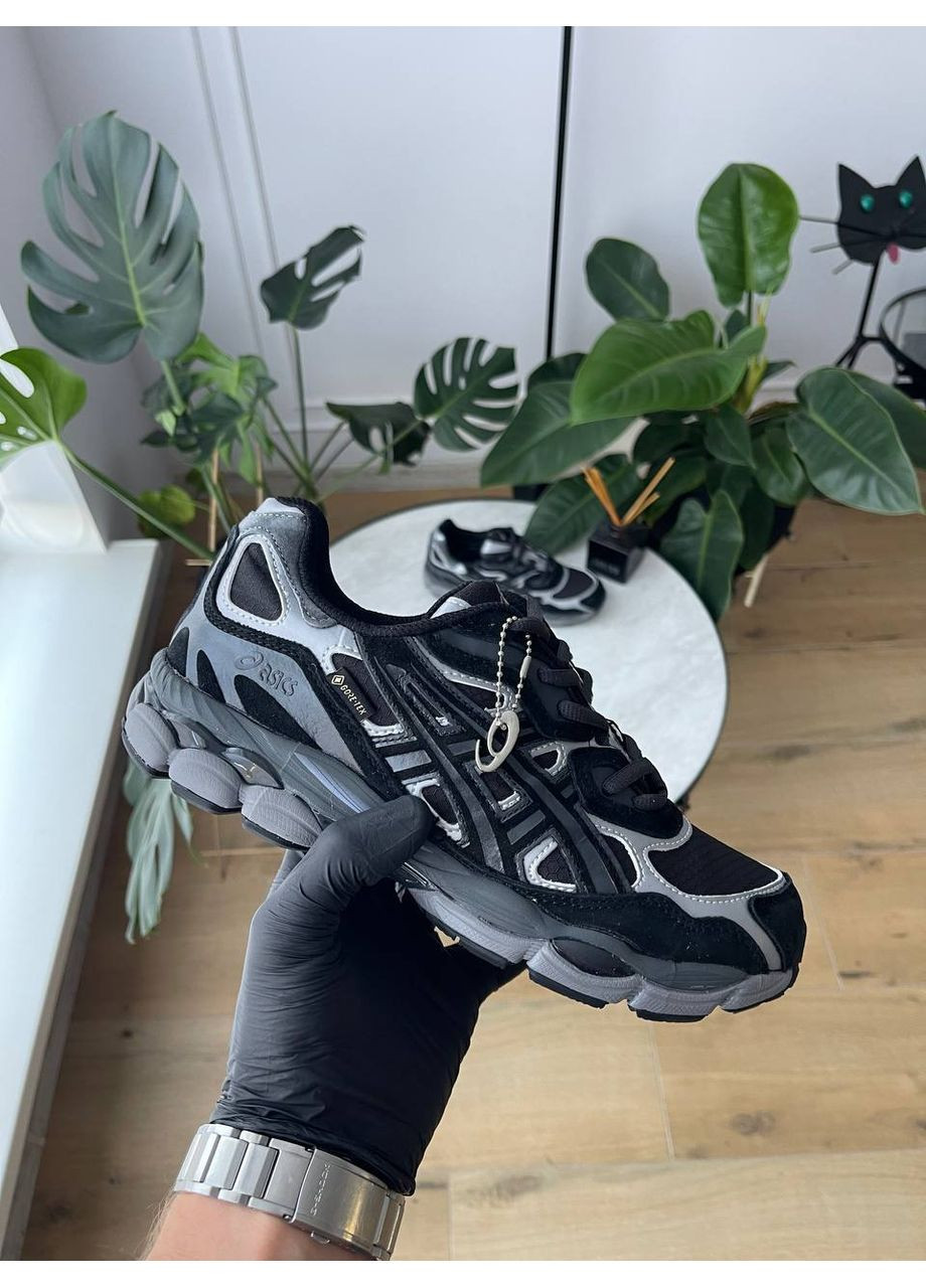 Черные демисезонные кроссовки мужские asics gel-nyc gore-tex black gray | асикс гель-нюк черные серые No Brand