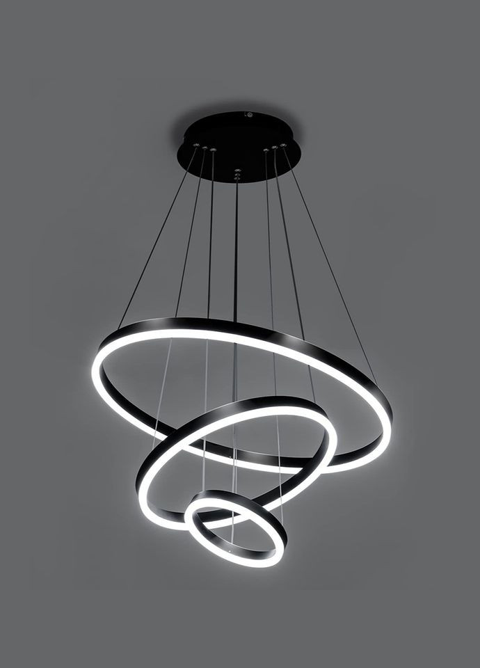 Люстра светодиодная подвесная LED светильник для квартиры на потолок лэд 28091 Черный 25-160х80х80 см. Sunnysky (364762863)